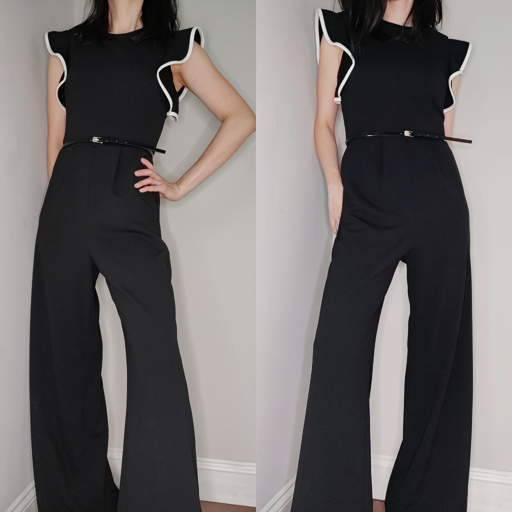 🆕NWT Calvin Klein Romper Ripple Sleeves